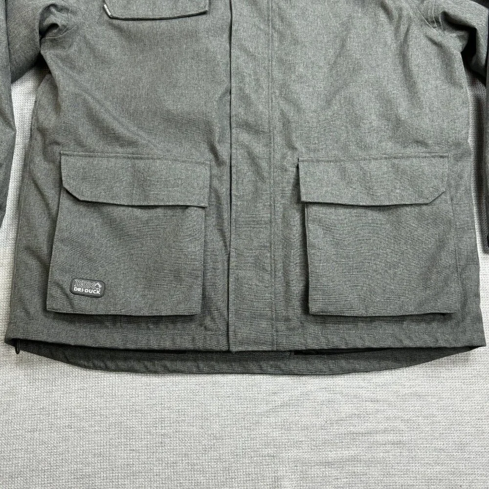 Dri Duck 3-in-1 Jacket Mens Size L Gray Hooded Storm Shell Interchange Pockets - Picture 4 of 16